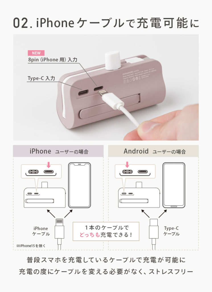 オシャモバミニの充電方法